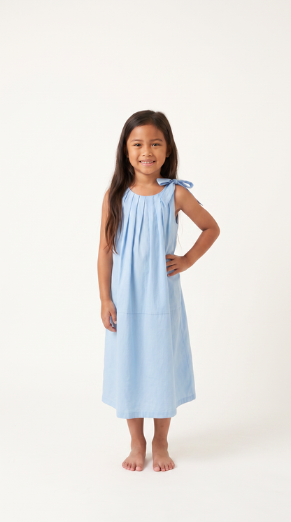 Mom and Daughter Blue Summer Sleeveless Dress Set