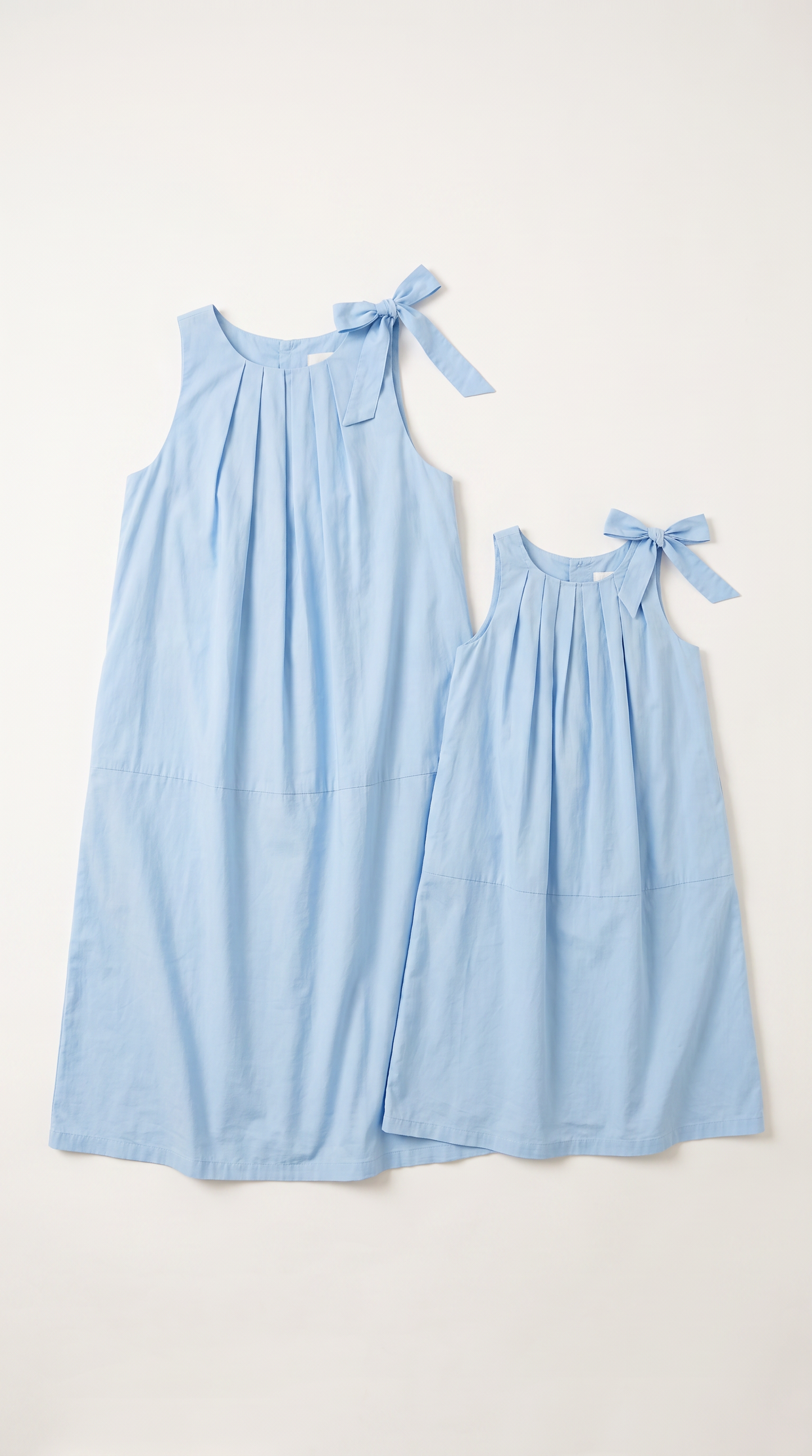 Mom and Daughter Blue Summer Sleeveless Dress Set