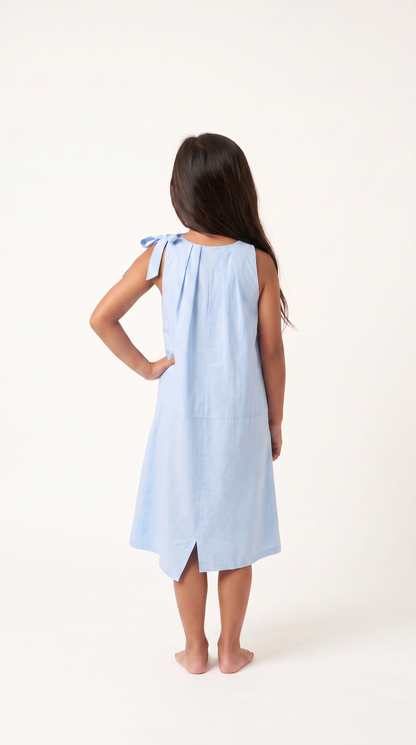 Mom and Daughter Blue Summer Sleeveless Dress Set