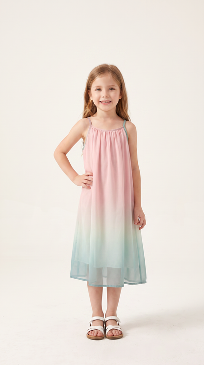 Mom and Daughter Ombre Beach Sleeveless Maxi Dress Set
