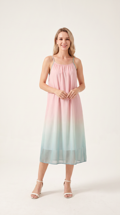 Mom and Daughter Ombre Beach Sleeveless Maxi Dress Set