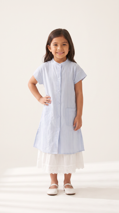 Mom and Daughter Blue Stripe Summer Dress Set
