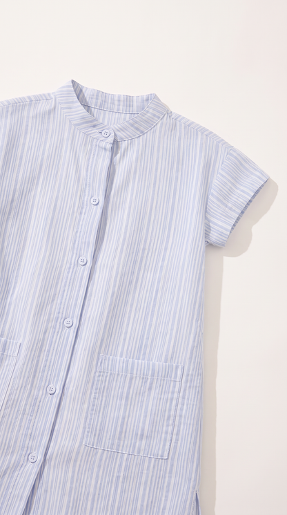 Mom and Daughter Blue Stripe Summer Dress Set