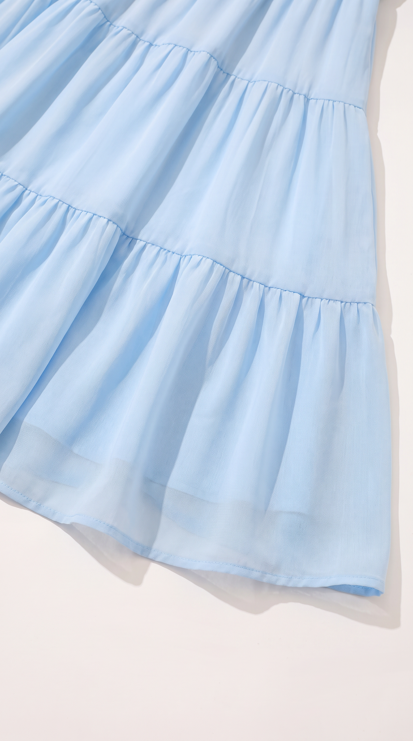 Mom and Daughter Blue Tiered Off-Shoulder Dress Set