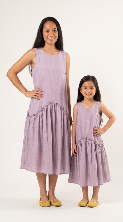 Mom and Daughter Lavender Sleeveless Dress Set