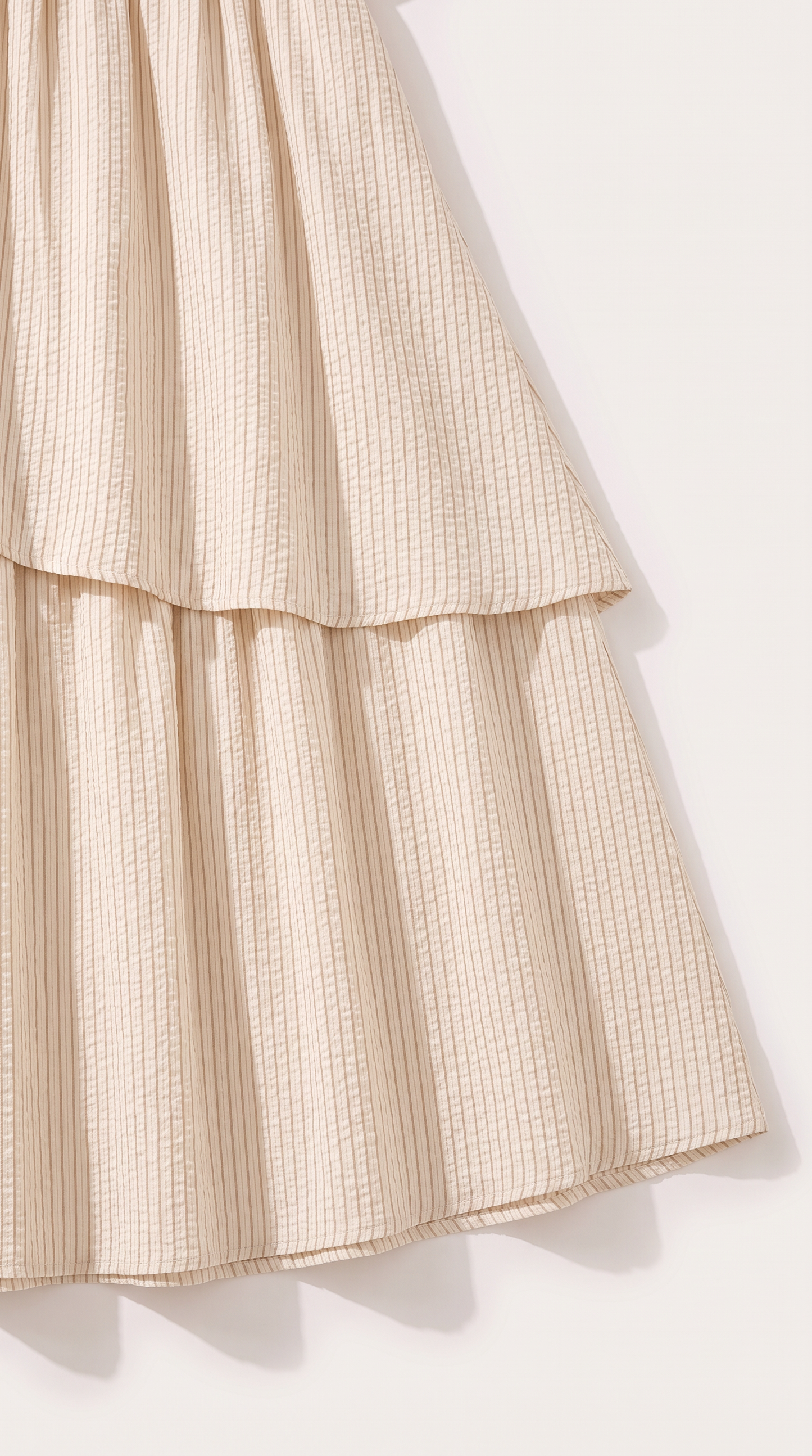 Mom and Daughter Cream Tiered Sleeveless Summer Dress Set