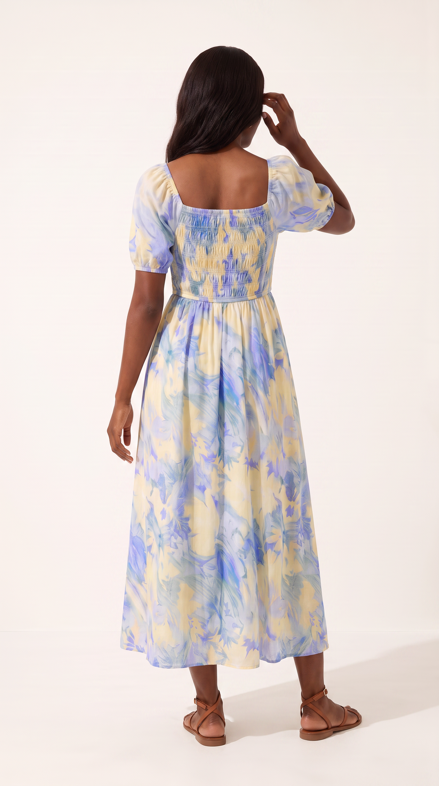 Mom and Daughter Blue Floral Summer Dress Set