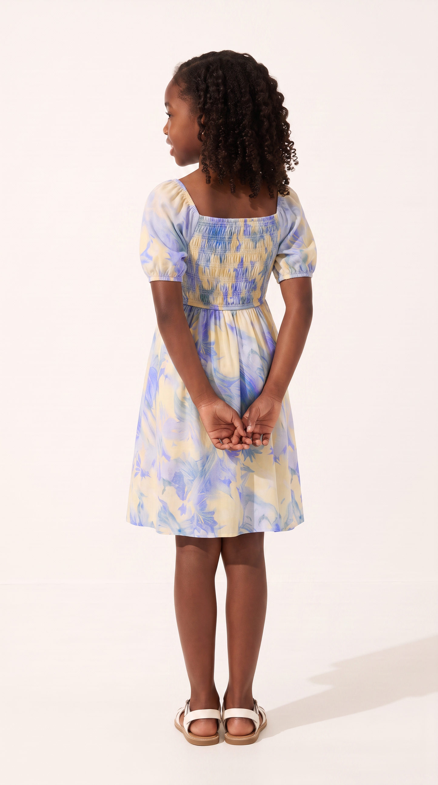 Mom and Daughter Blue Floral Summer Dress Set