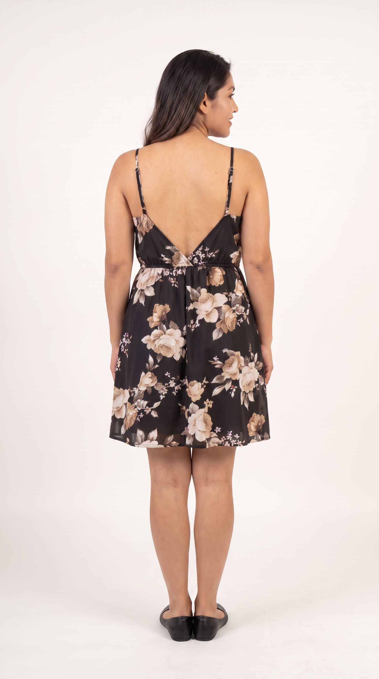 Mom and Daughter Black Floral Sleeveless Dress Set
