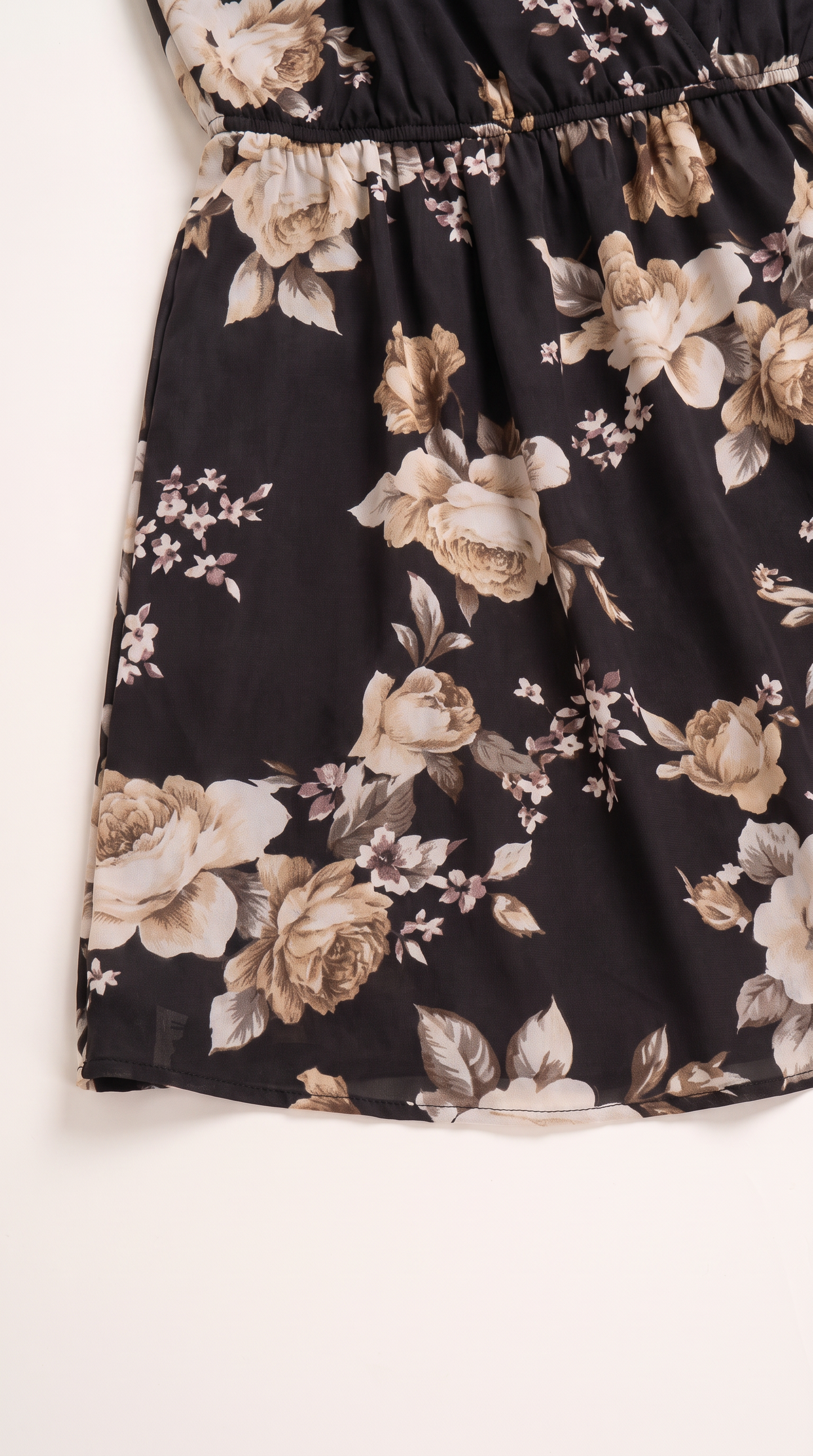 Mom and Daughter Black Floral Sleeveless Dress Set