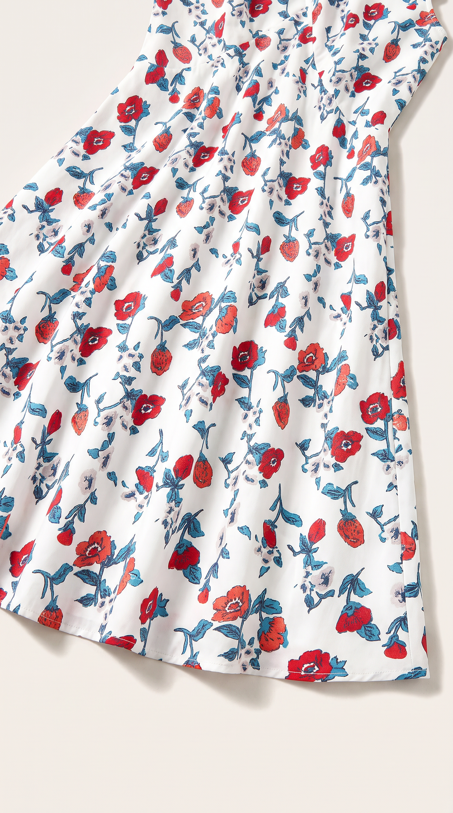 Mom and Daughter Floral Ruffle V-neck Summer Dress Set