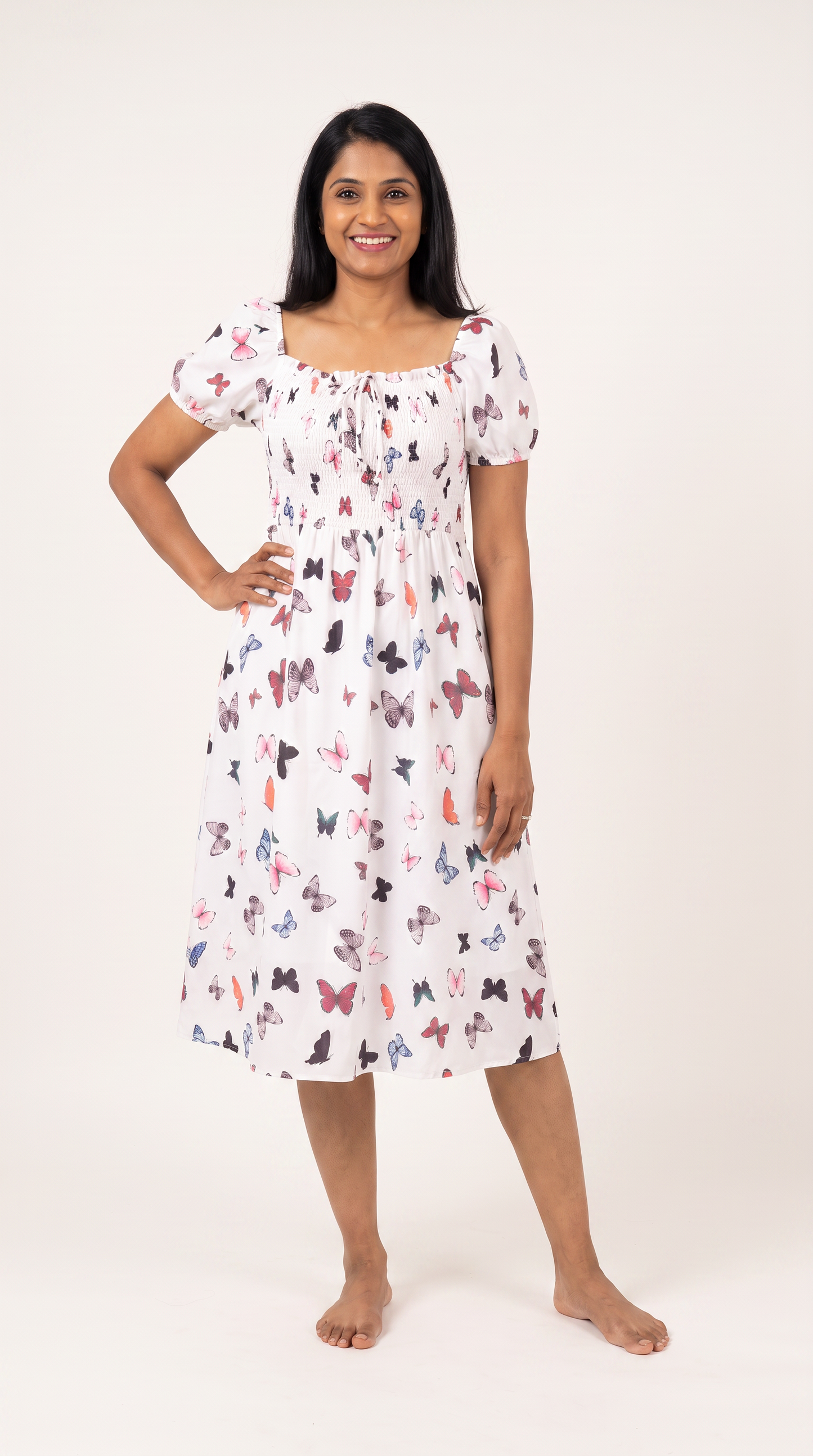 Mom and Daughter Butterfly Print Summer Dress Set