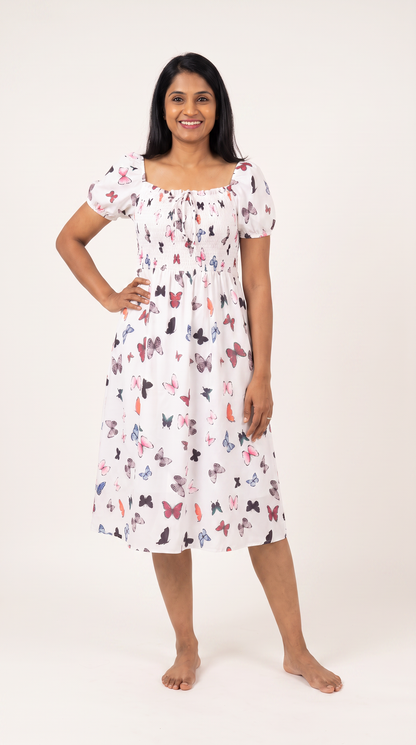 Mom and Daughter Butterfly Print Summer Dress Set