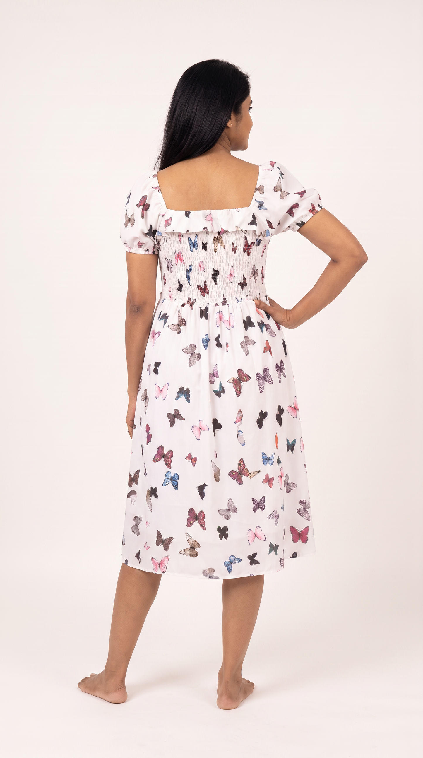 Mom and Daughter Butterfly Print Summer Dress Set