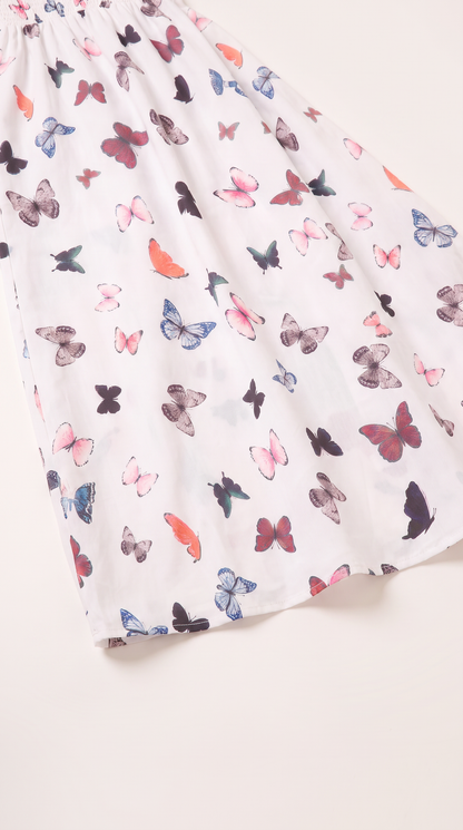 Mom and Daughter Butterfly Print Summer Dress Set