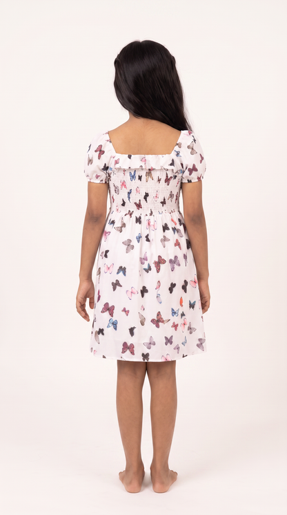 Mom and Daughter Butterfly Print Summer Dress Set