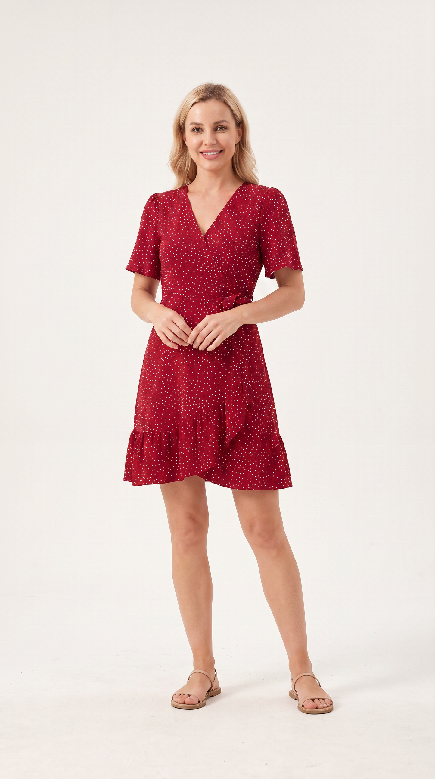 Mom and Daughter Red Polka Dot Dress Set