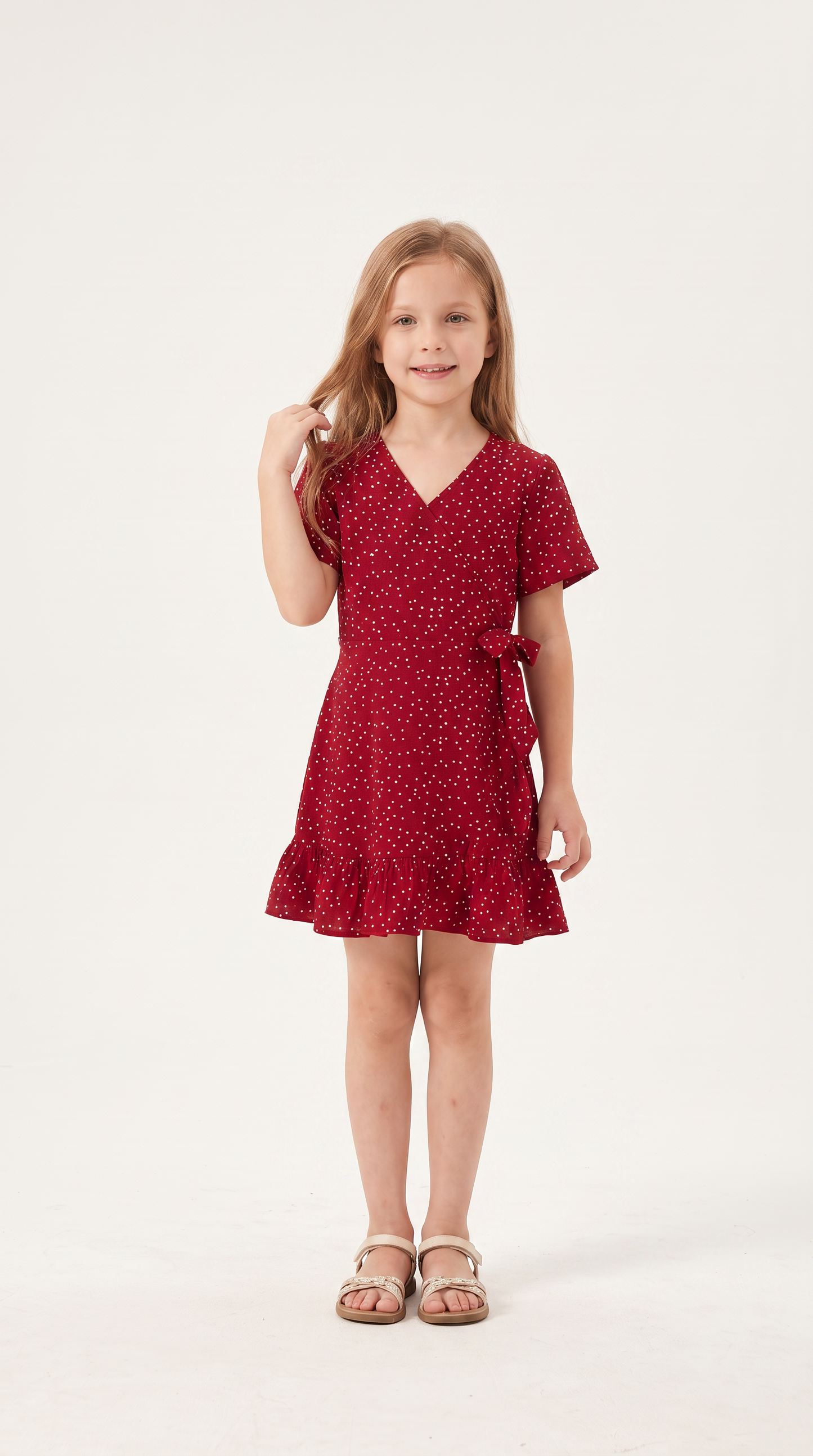 Mom and Daughter Red Polka Dot Dress Set