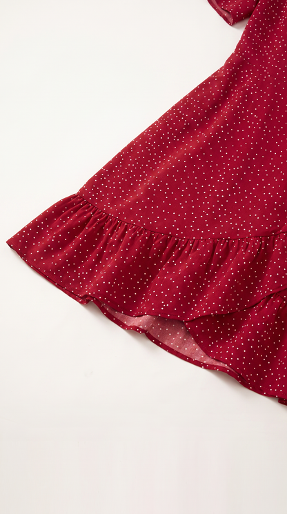 Mom and Daughter Red Polka Dot Dress Set