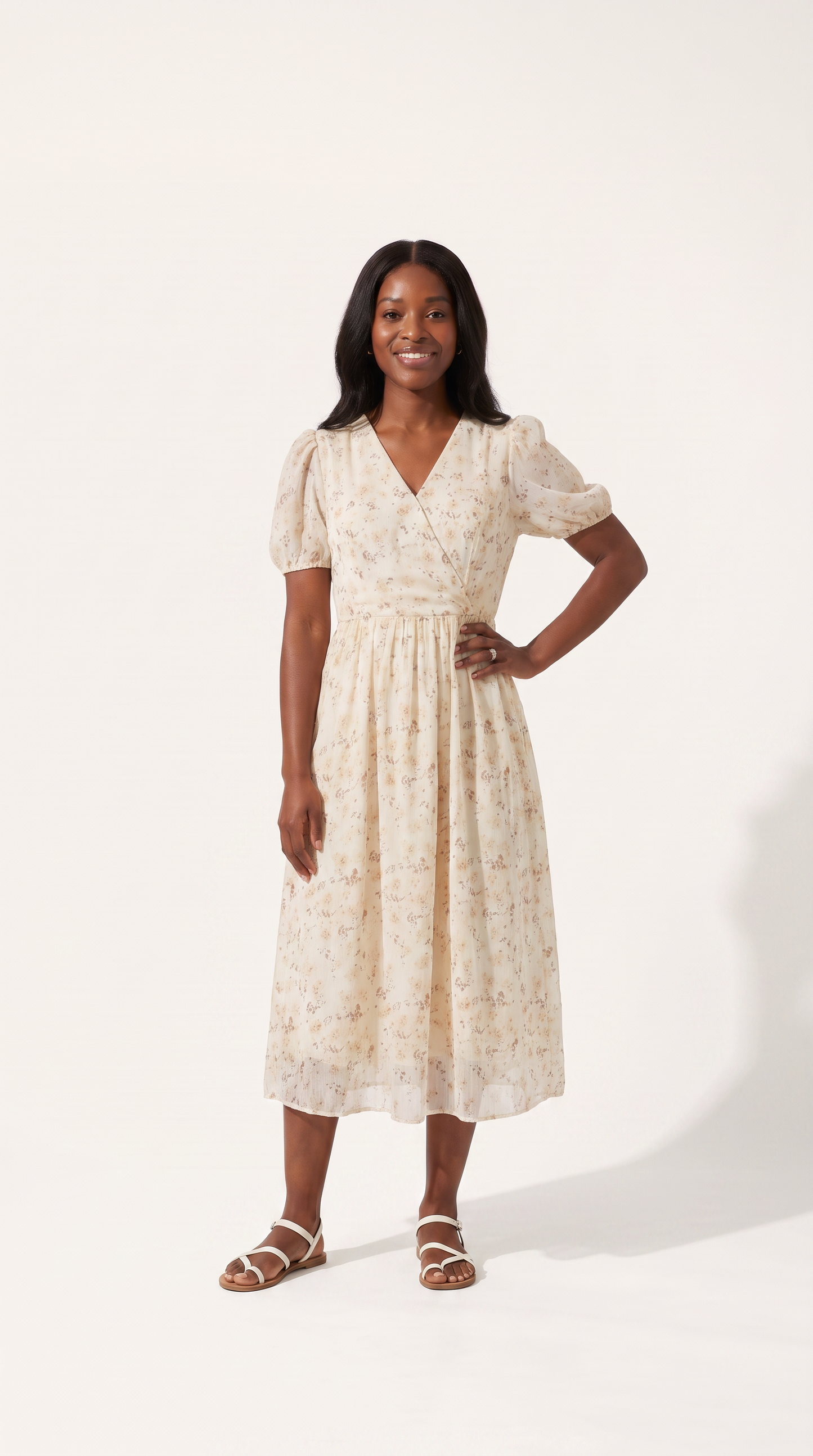 Mom and Daughter Floral Puff Sleeve Dress Set