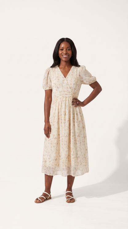 Mom and Daughter Floral Puff Sleeve Dress Set