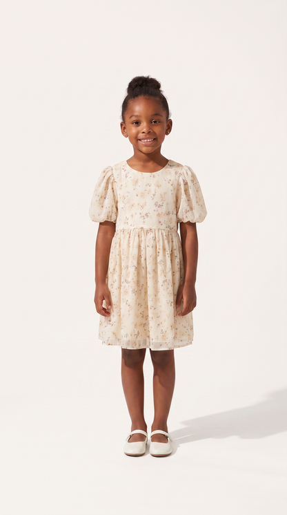 Mom and Daughter Floral Puff Sleeve Dress Set