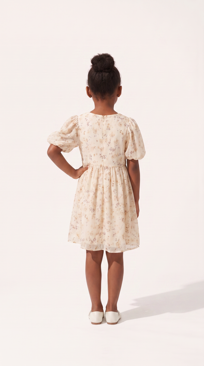 Mom and Daughter Floral Puff Sleeve Dress Set
