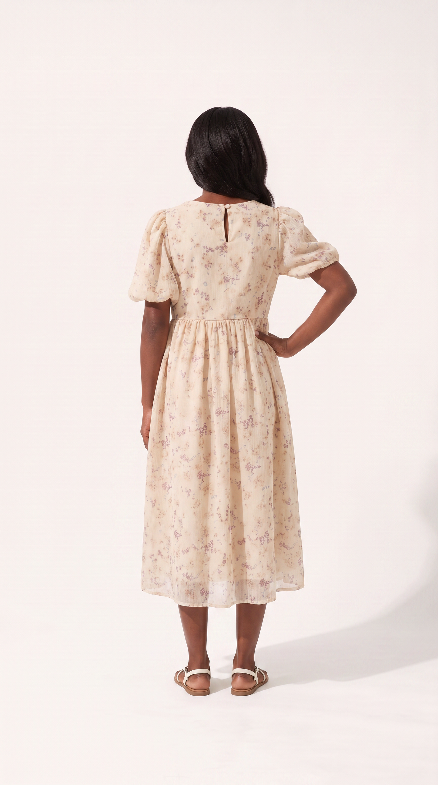 Mom and Daughter Floral Puff Sleeve Dress Set