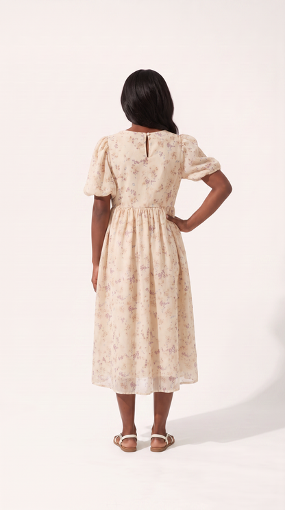 Mom and Daughter Floral Puff Sleeve Dress Set