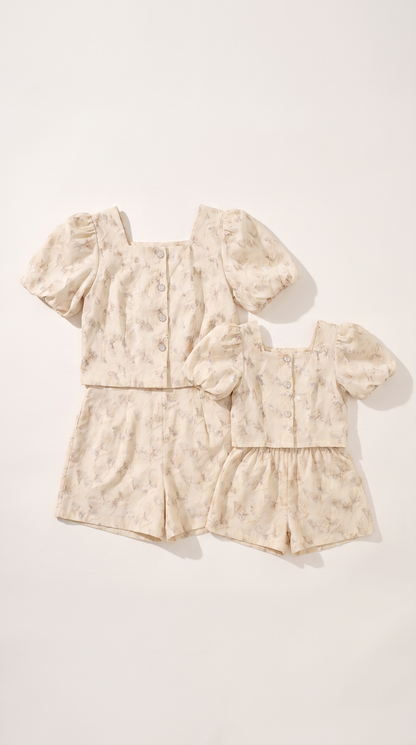 Mom and Daughter Floral Summer Romper Set