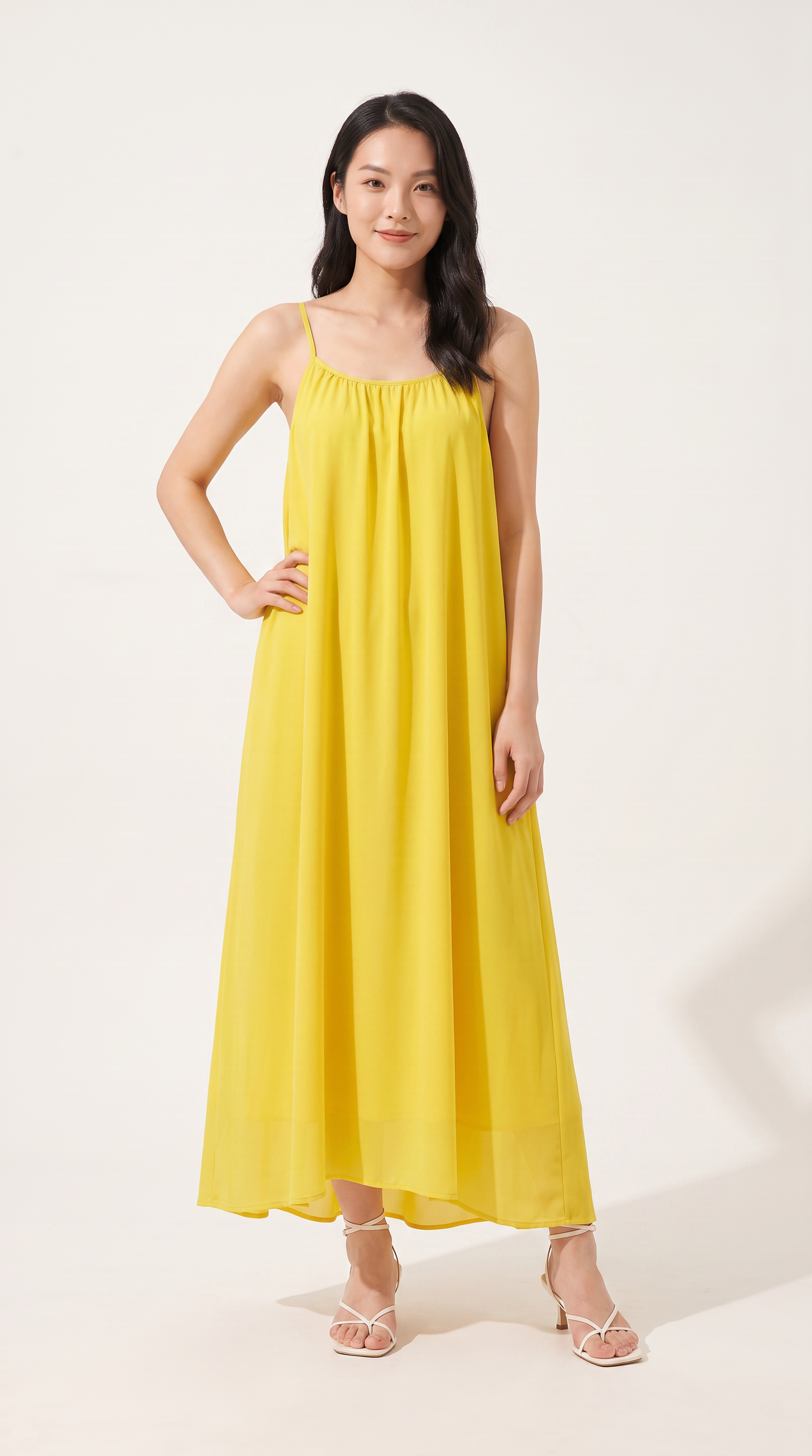 Mom and Daughter Yellow Sleeveless Maxi Summer Dress Set