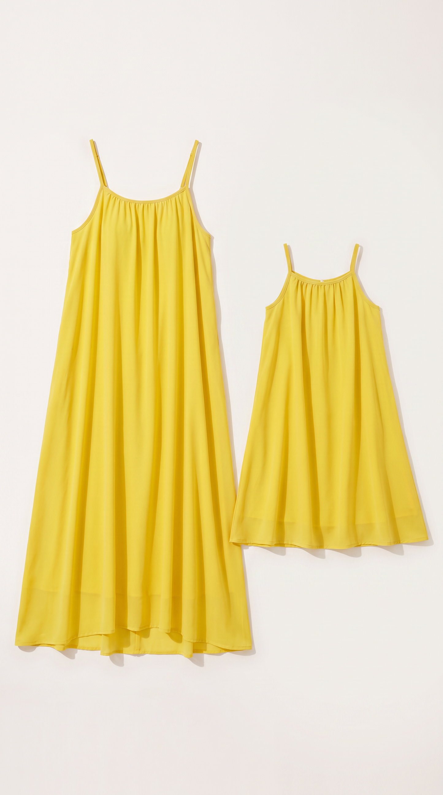 Mom and Daughter Yellow Sleeveless Maxi Summer Dress Set