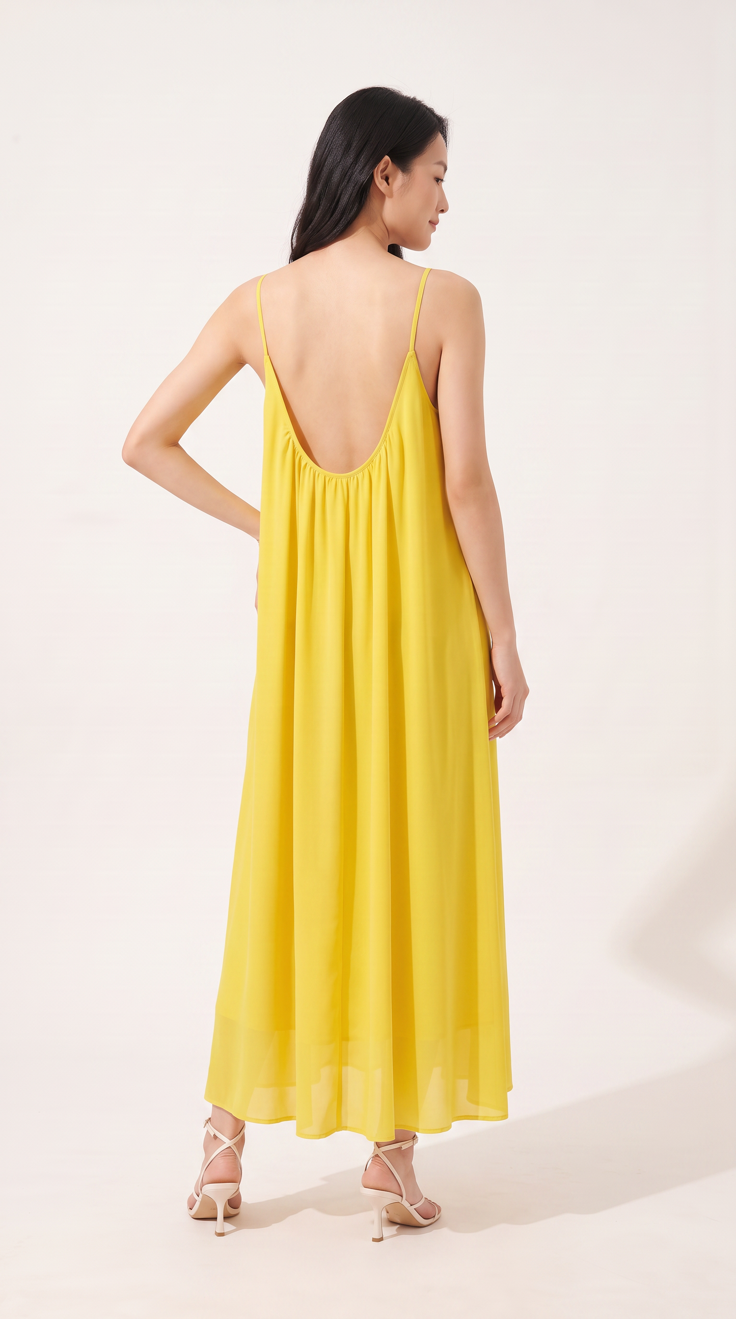 Mom and Daughter Yellow Sleeveless Maxi Summer Dress Set
