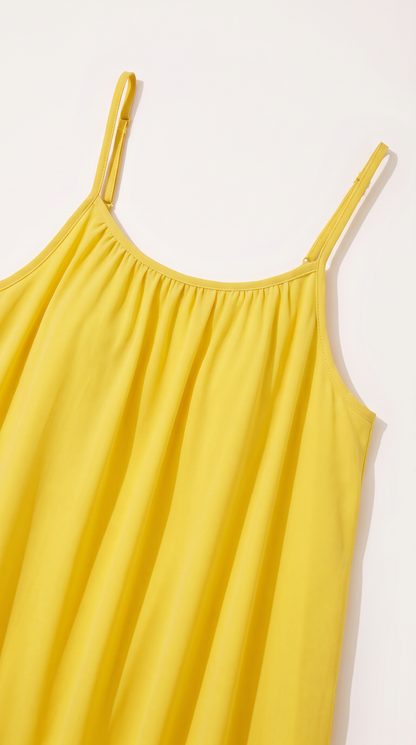 Mom and Daughter Yellow Sleeveless Maxi Summer Dress Set