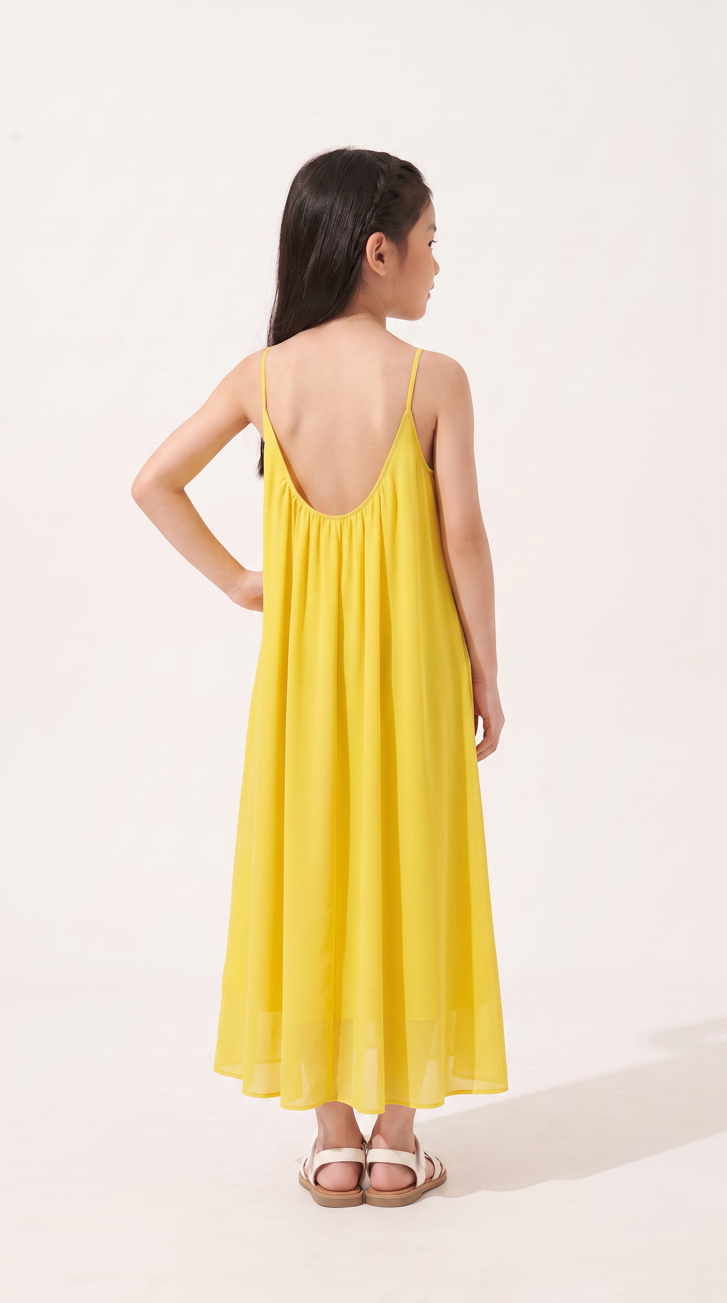 Mom and Daughter Yellow Sleeveless Maxi Summer Dress Set