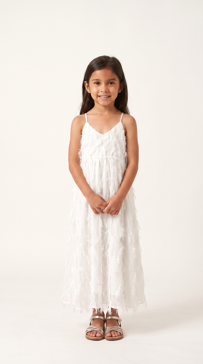 Mom and Daughter White Lace Maxi Summer Dress Set